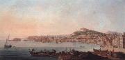 unknow artist Naples,a view of the bay from the marinella looking towards the molo and the castel dell ovo painting
